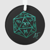 RPG Crit AF | Emerald Fantasy Tabletop Gamer Dice Ornament (Rückseite)