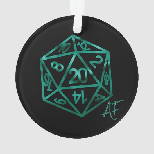 RPG Crit AF | Emerald Fantasy Tabletop Gamer Dice Ornament (Rückseite)