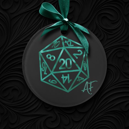 RPG Crit AF | Emerald Fantasy Tabletop Gamer Dice Ornament