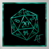 RPG Crit AF | Emerald Fantasy Tabletop Gamer Dice Poster (Vorne)