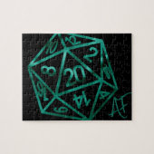 RPG Crit AF | Emerald Fantasy Tabletop Gamer Dice Puzzle (Horizontal)