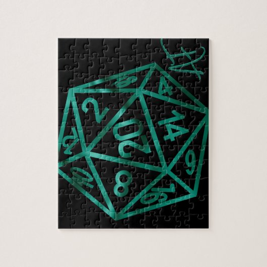 RPG Crit AF | Emerald Fantasy Tabletop Gamer Dice Puzzle (Vertikal)