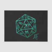 RPG Crit AF | Emerald Fantasy Tabletop Gamer Dice Seidenpapier (Vorderseite)