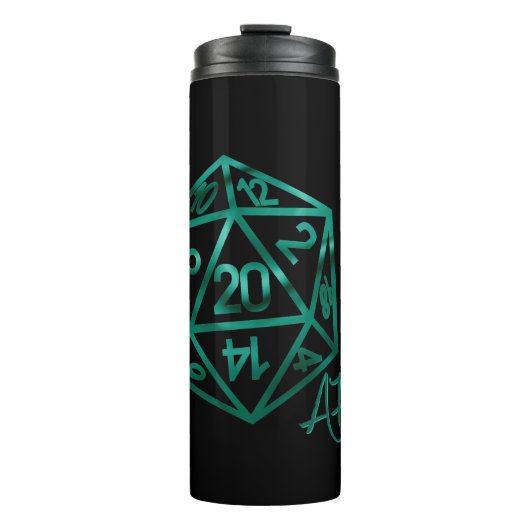 RPG Crit AF | Emerald Fantasy Tabletop Gamer Dice Thermosbecher (Vorderseite)