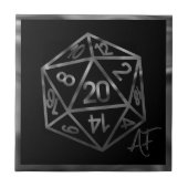 RPG Crit AF | Fantasy Tabletop Retro Gamer Dice Fliese (Vorderseite)
