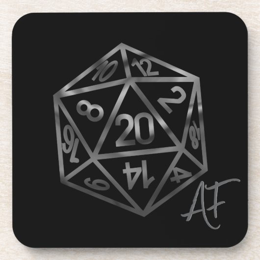 RPG Crit AF | Fantasy Tabletop Retro Gamer Dice Getränkeuntersetzer (Vorderseite)