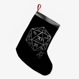 RPG Crit AF   Fantasy Tabletop Retro Gamer Dice Kleiner Weihnachtsstrumpf