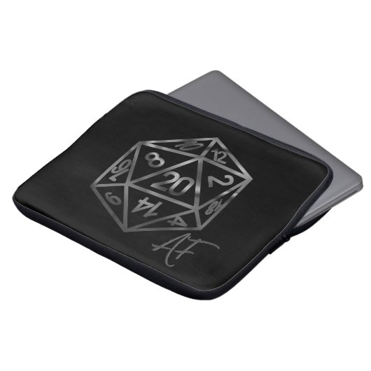 RPG Crit AF | Fantasy Tabletop Retro Gamer Dice Laptopschutzhülle (Vorne Oben)