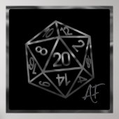 RPG Crit AF | Fantasy Tabletop Retro Gamer Dice Poster (Vorne)