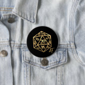 RPG Crit AF | Gold Fantasy Tabletop Gamer Dice Button (Beispiel)