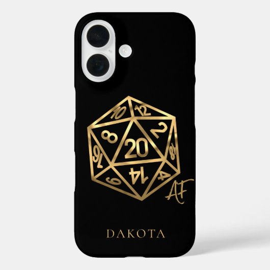 RPG Crit AF | Gold Fantasy Tabletop Gamer Dice Case-Mate iPhone Hülle (Rückseite)