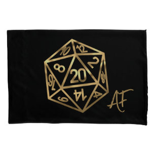RPG Crit AF   Gold Fantasy Tabletop Gamer Dice Kissenbezug