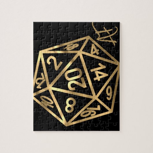 RPG Crit AF | Gold Fantasy Tabletop Gamer Dice Puzzle (Vertikal)