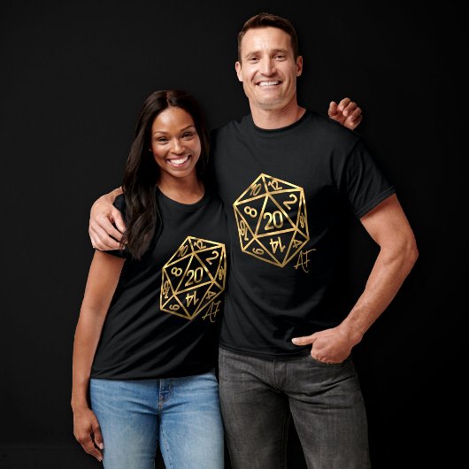 RPG Crit AF | Gold Fantasy Tabletop Gamer Dice T-Shirt