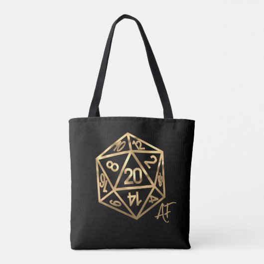 RPG Crit AF | Gold Fantasy Tabletop Gamer Dice Tasche (Rückseite)