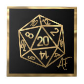 RPG Crit AF | Gold Fantasy Tabletop PnP Gamer Dice Fliese (Vorderseite)