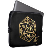 RPG Crit AF | Gold Fantasy Tabletop PnP Gamer Dice Laptopschutzhülle (Vorne Rechts)