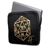 RPG Crit AF | Gold Fantasy Tabletop PnP Gamer Dice Laptopschutzhülle (Vorderseite Links)