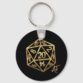 RPG Crit AF | Gold Fantasy Tabletop PnP Gamer Dice Schlüsselanhänger (Vorderseite)