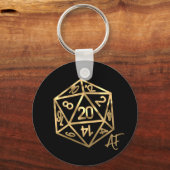 RPG Crit AF | Gold Fantasy Tabletop PnP Gamer Dice Schlüsselanhänger (Vorderseite)