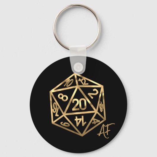 RPG Crit AF | Gold Fantasy Tabletop PnP Gamer Dice Schlüsselanhänger (Rückseite)