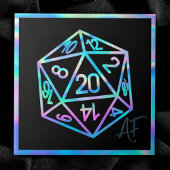 RPG Crit AF | Holo Fantasy Tabletop PnP Gamer Dice Fliese