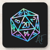 RPG Crit AF | Holo Fantasy Tabletop PnP Gamer Dice Getränkeuntersetzer (Vorderseite)