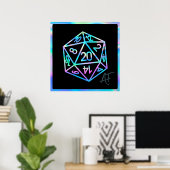 RPG Crit AF | Holo Fantasy Tabletop PnP Gamer Dice Poster (Heimbüro)