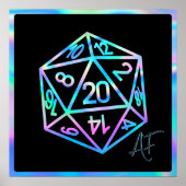 RPG Crit AF | Holo Fantasy Tabletop PnP Gamer Dice Poster (Vorne)