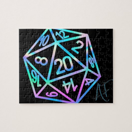 RPG Crit AF | Holo Fantasy Tabletop PnP Gamer Dice Puzzle (Horizontal)