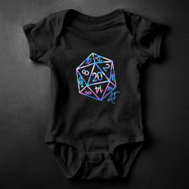 RPG Crit AF | Holo Retro PnP Tabletop Gamer Dice Baby Strampler