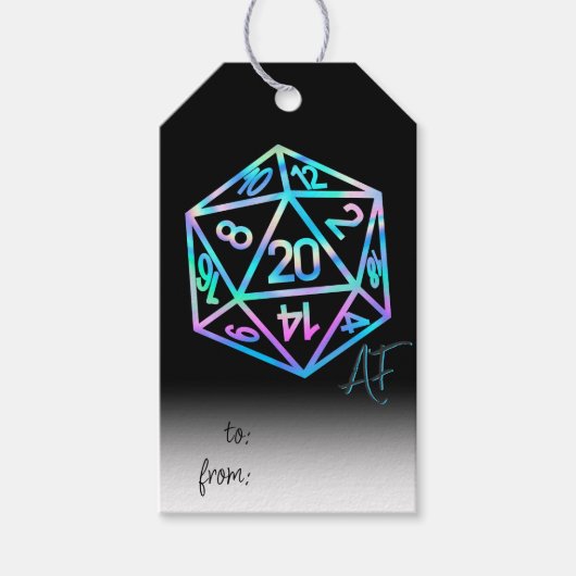 RPG Crit AF | Holo Retro PnP Tabletop Gamer Dice Geschenkanhänger (Vorderseite)