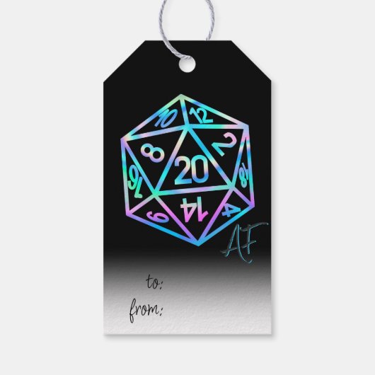 RPG Crit AF | Holo Retro PnP Tabletop Gamer Dice Geschenkanhänger (Rückseite)