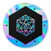 RPG Crit AF | Holo Retro PnP Tabletop Gamer Dice Keramikknauf (Vorderseite)