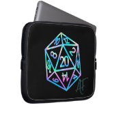 RPG Crit AF | Holo Retro PnP Tabletop Gamer Dice Laptopschutzhülle (Vorne Rechts)