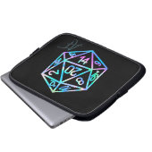 RPG Crit AF | Holo Retro PnP Tabletop Gamer Dice Laptopschutzhülle (Vorne Knopf)