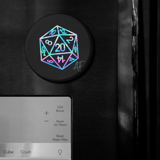 RPG Crit AF | Holo Retro PnP Tabletop Gamer Dice Magnet