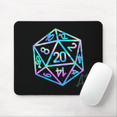 RPG Crit AF | Holo Retro PnP Tabletop Gamer Dice Mousepad (Mit Mouse)