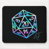 RPG Crit AF | Holo Retro PnP Tabletop Gamer Dice Mousepad (Vorne)