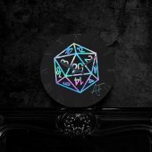 RPG Crit AF | Holo Retro PnP Tabletop Gamer Dice Runde Wanduhr