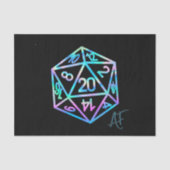 RPG Crit AF | Holo Retro PnP Tabletop Gamer Dice Seidenpapier (Vorderseite)