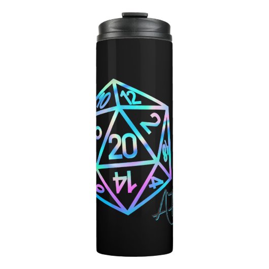 RPG Crit AF | Holo Retro PnP Tabletop Gamer Dice Thermosbecher (Vorderseite)