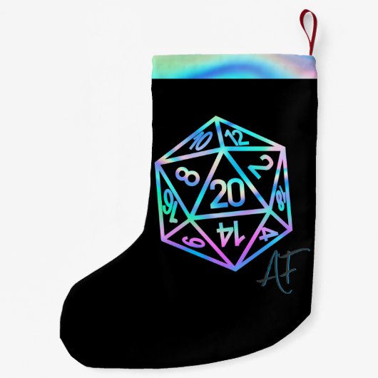 RPG Crit AF | Holo Retro Tabletop Role Player Diät Kleiner Weihnachtsstrumpf (Rückseite)