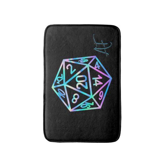 RPG Crit AF | Holo Retro Tabletop Roleplayer Dice Badematte (Vorderseite Vertikal)