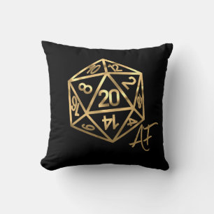 RPG Crit AF   Holo Retro Tabletop Roleplayer Dice Kissen