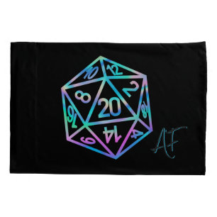 RPG Crit AF   Holo Retro Tabletop Roleplayer Dice Kissenbezug