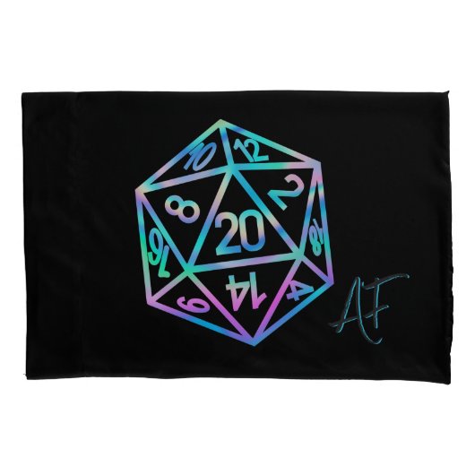 RPG Crit AF | Holo Retro Tabletop Roleplayer Dice Kissenbezug (Vorderseite)