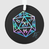 RPG Crit AF | Holo Retro Tabletop Roleplayer Dice Ornament (Rückseite)