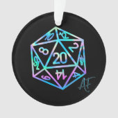 RPG Crit AF | Holo Retro Tabletop Roleplayer Dice Ornament (Vorderseite)