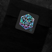 RPG Crit AF | Holo Retro Tabletop Roleplayer Dice Quadratischer Aufkleber